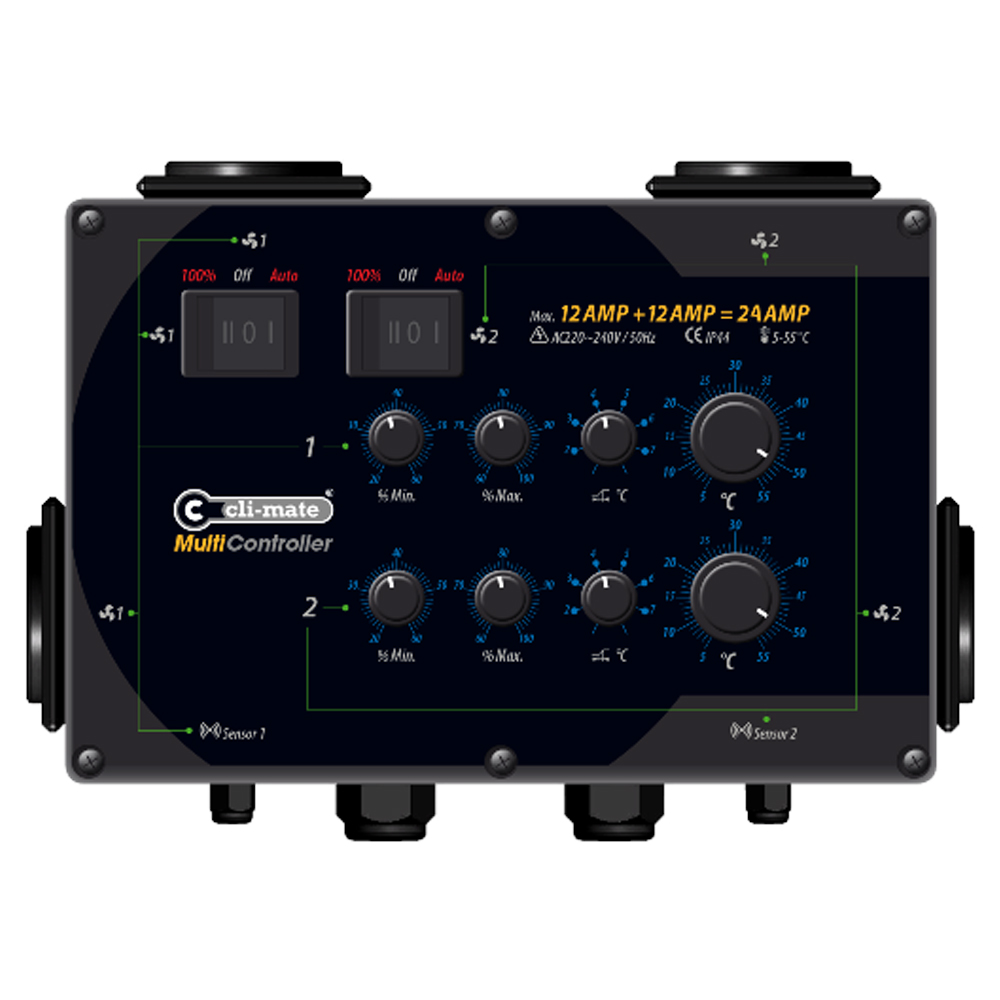 Multi controller temp histeresis 12+12 amp