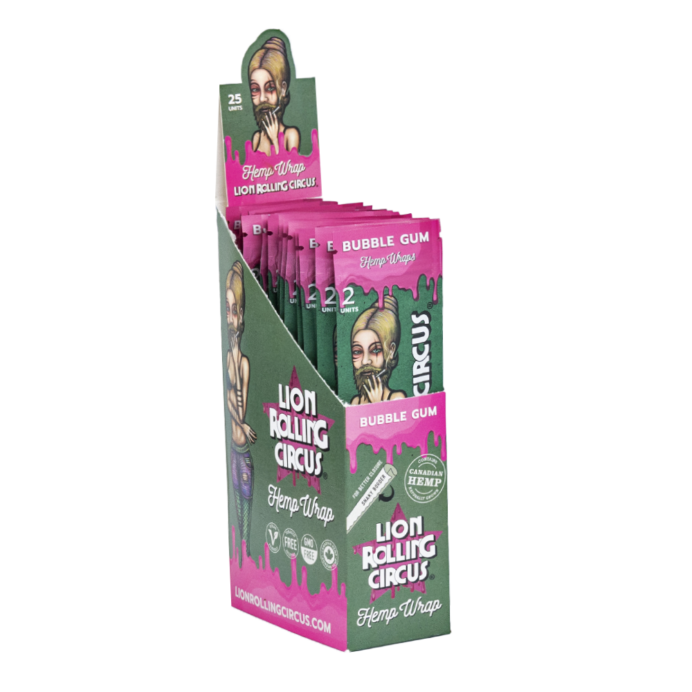 Hemp Wrap Bubble Gum Lion Rolling Circus (25x2)