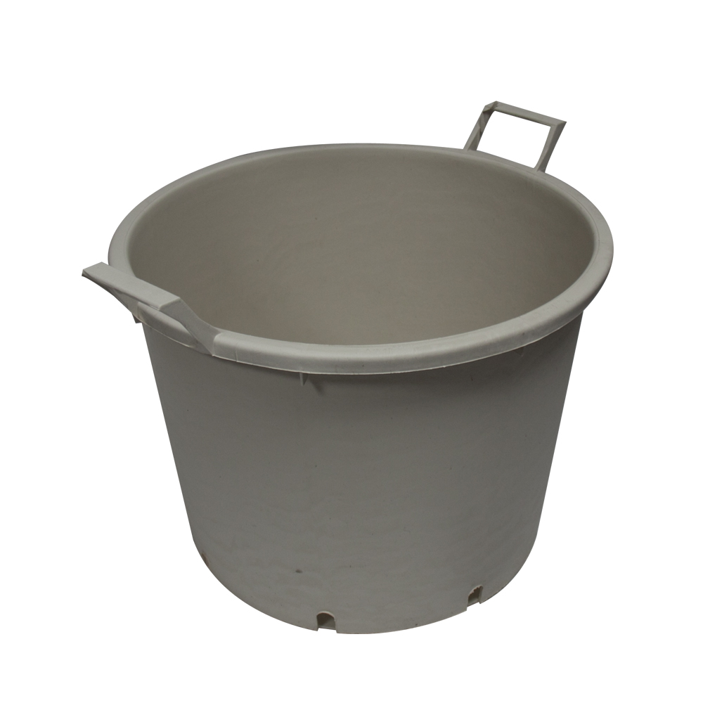 Maceta redonda con asas beige