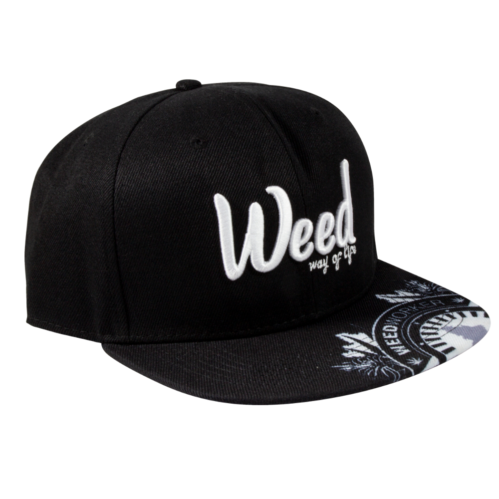 Gorra plana Way of life by WeedWorker Negra - Imagen 2