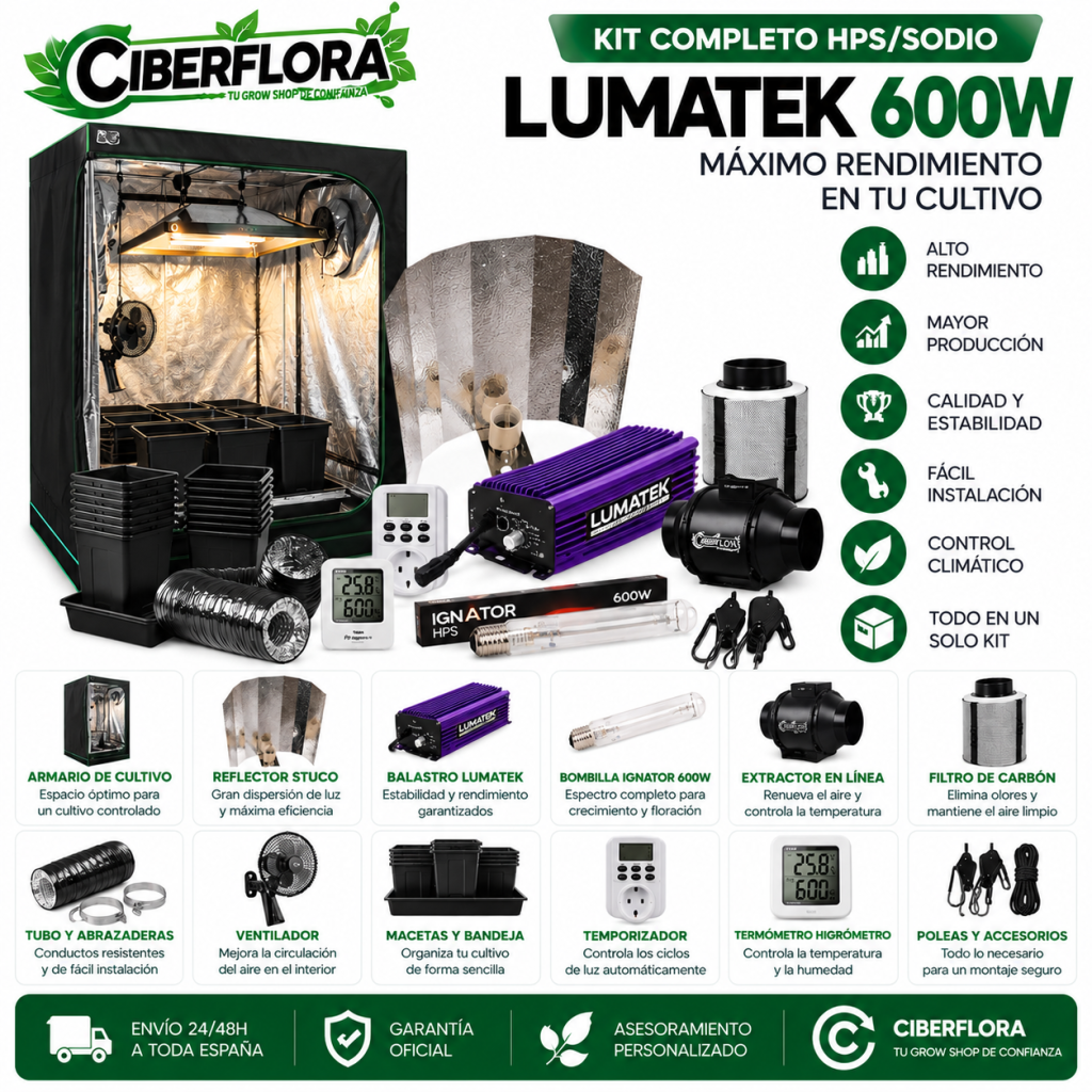 Kit Lumatek 600W  Stuco Asia Bombilla Ignator 120x120