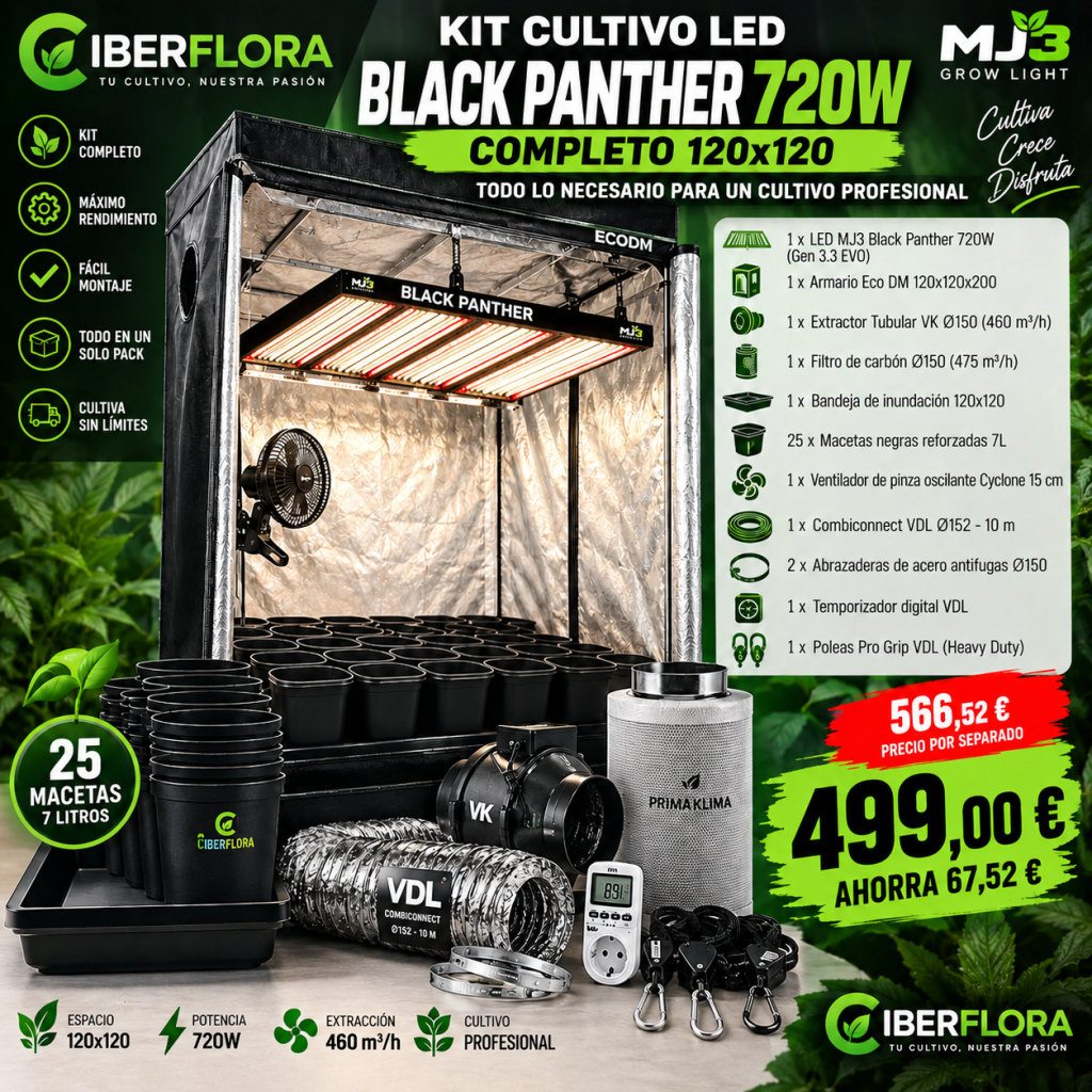 Kit LED Black Panther 720w MJ3 Completo 120x120
