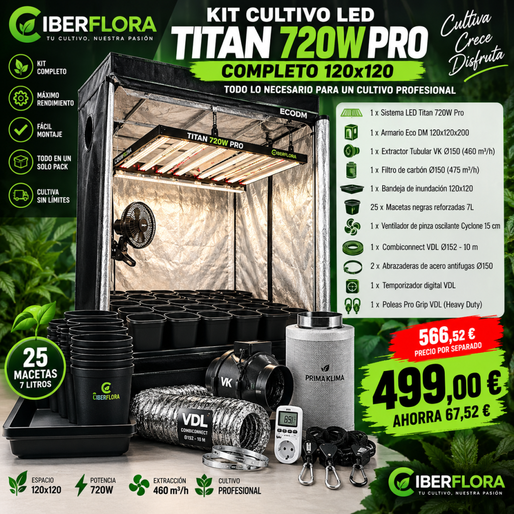 Kit LED Titan 720W Pro Completo 120x120